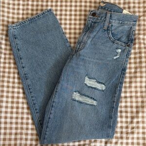 Levi's Light Blue Distressed Straight Leg Jeans